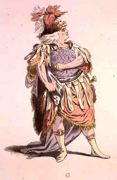 Monsieur Sarazin als Theseus, in Phedre, von Jean Racine, Faksimile von A. Guillaumot Fils (Farbstich) von Jean Francois (after) Janinet