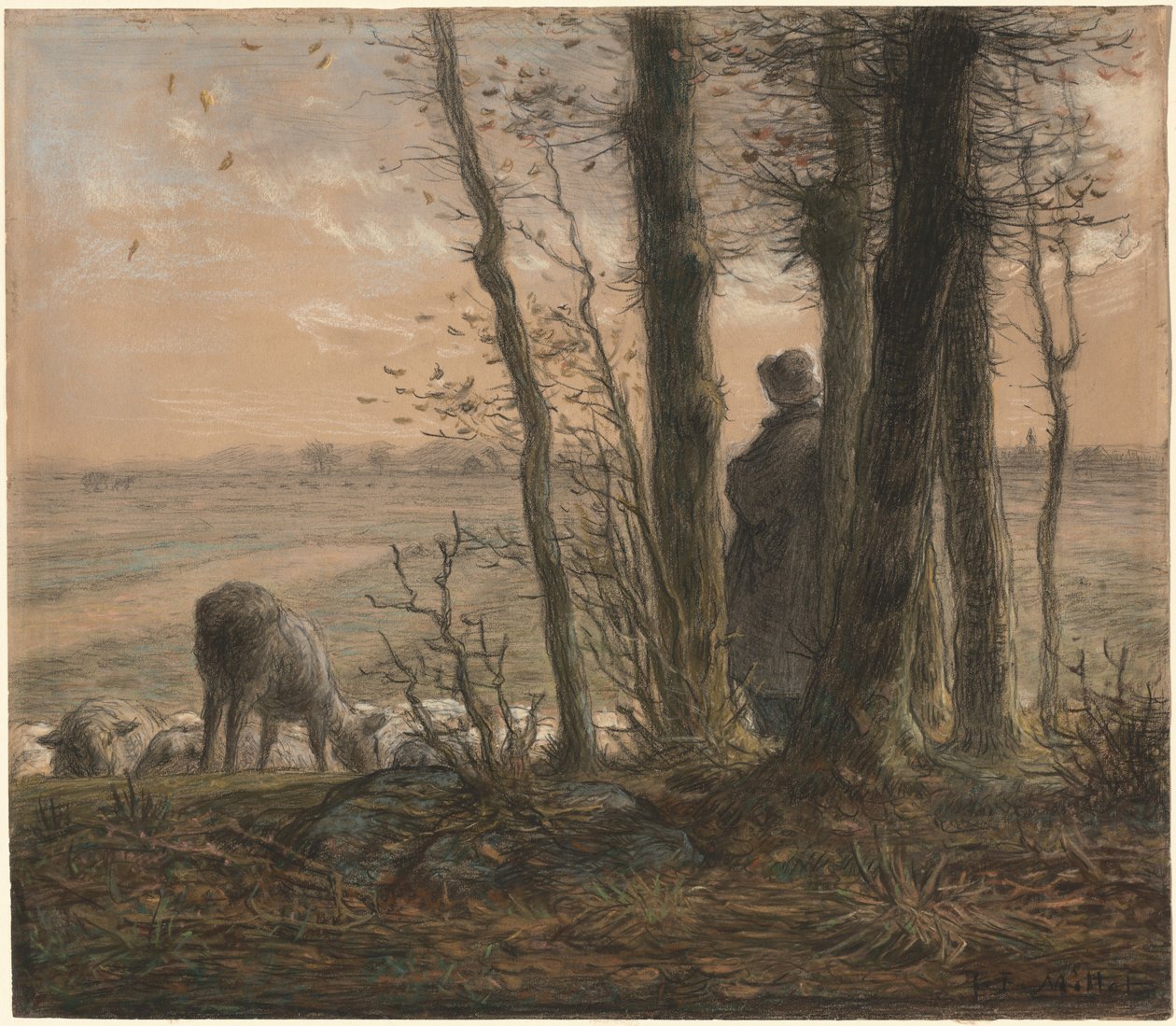 Fallende Blätter von Jean-Francois Millet
