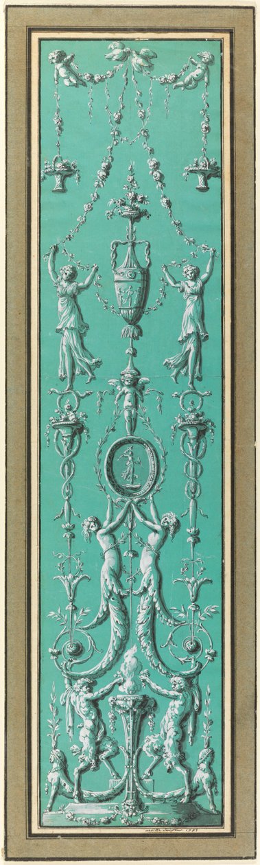 Paneel mit Arabesken für das Hôtel de Salm, Paris von Jean Guillaume Moitte