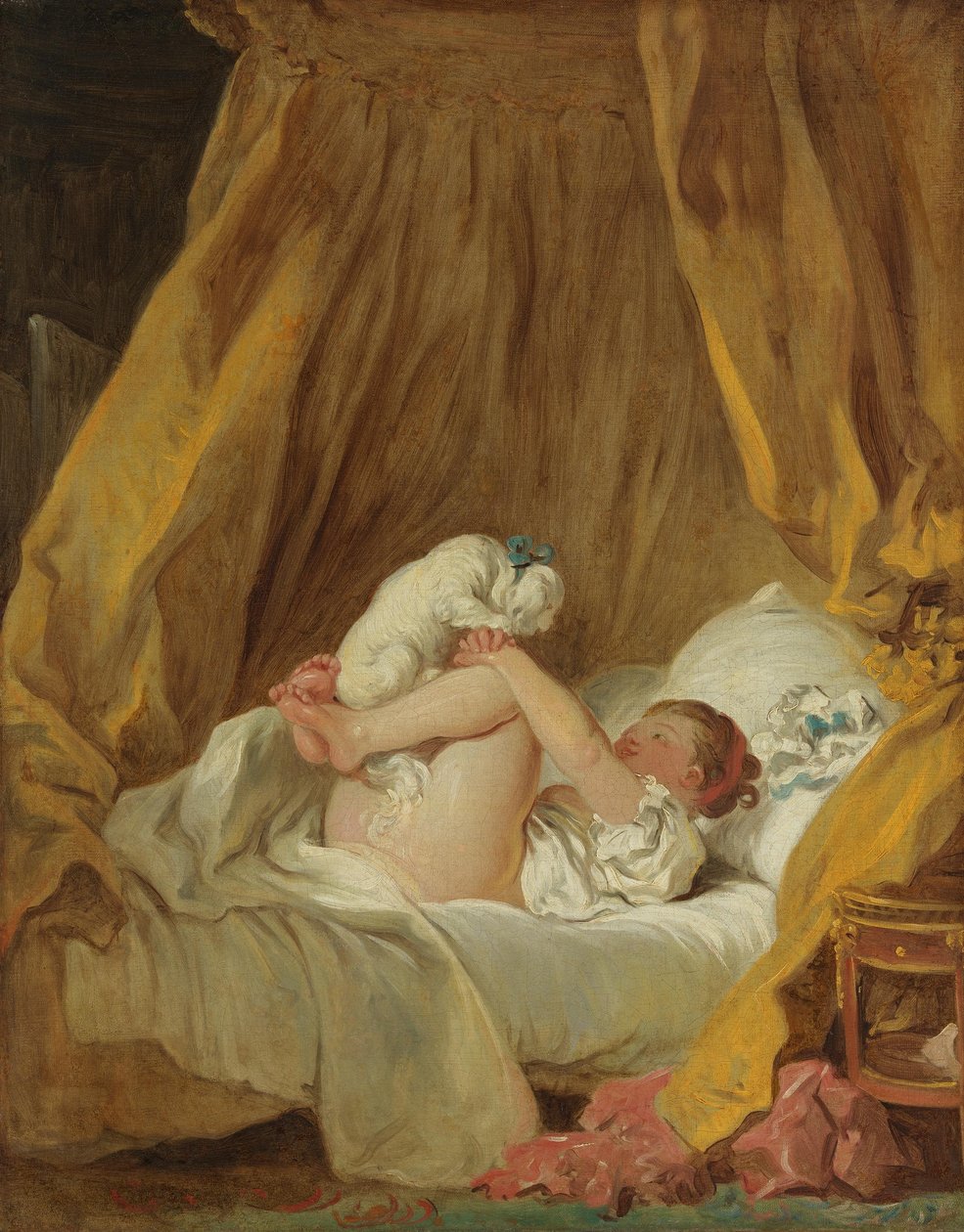 Mädchen mit Hund von Jean-Honore Fragonard