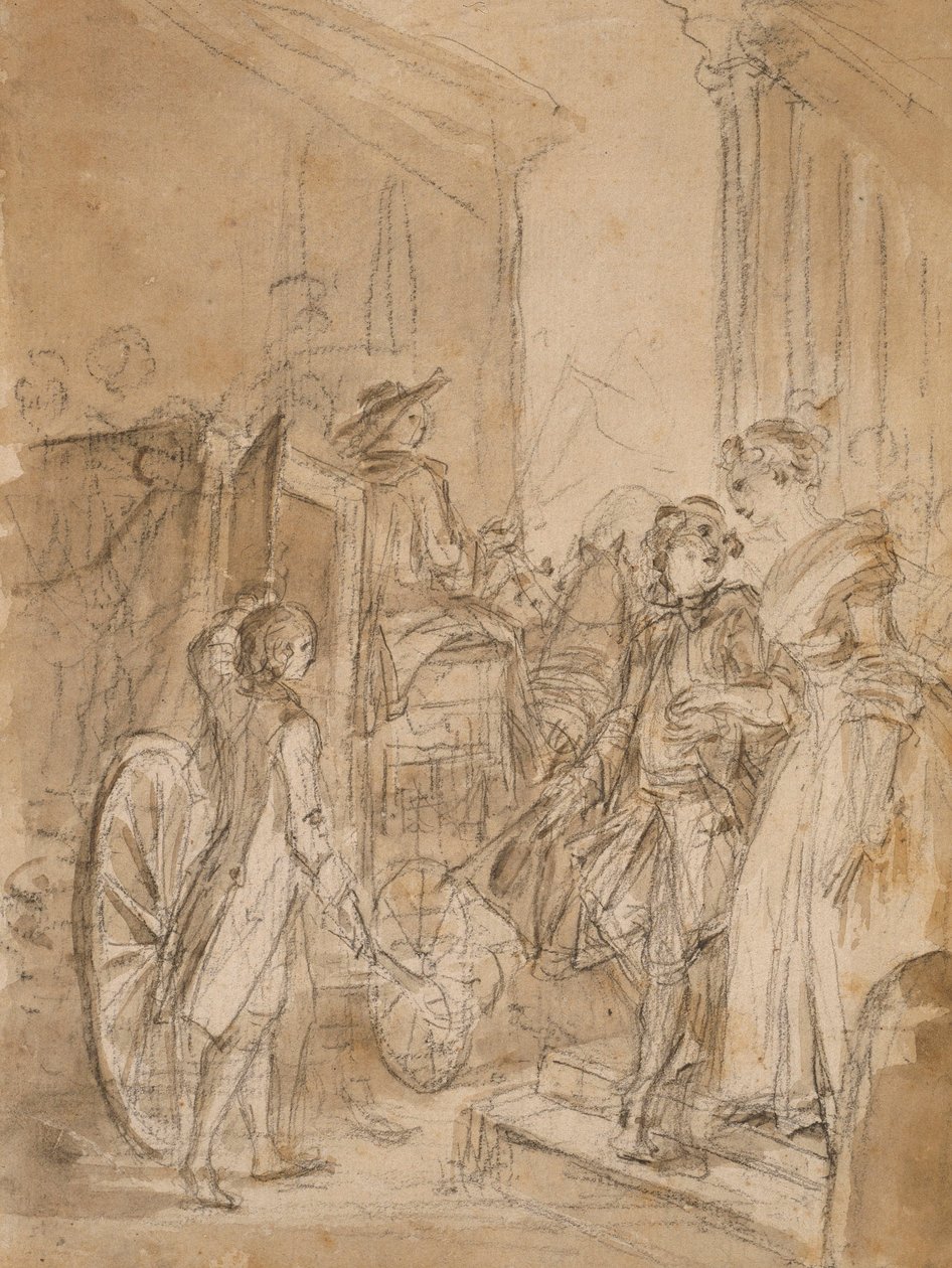 Die Abreise mit der Kutsche von Jean-Honore Fragonard