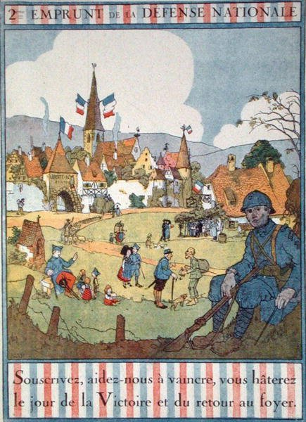 Plakat zur Werbung für den Zweiten Nationalen Verteidigungskredit von Jean Jacques Waltz