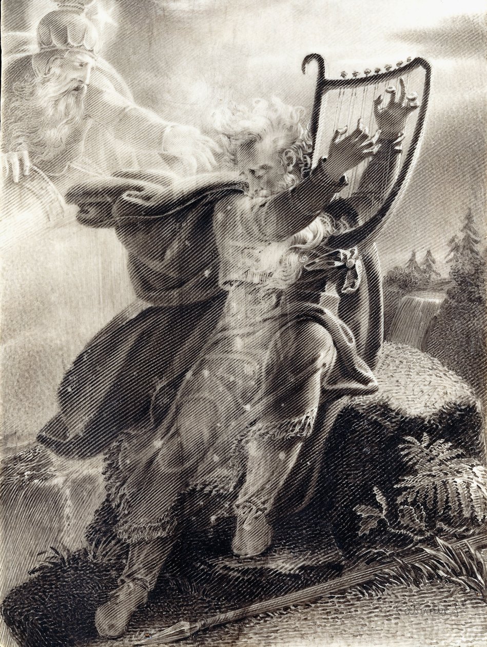 Ossian spielt die Harfe von Jean Jacques Casimir Karpff