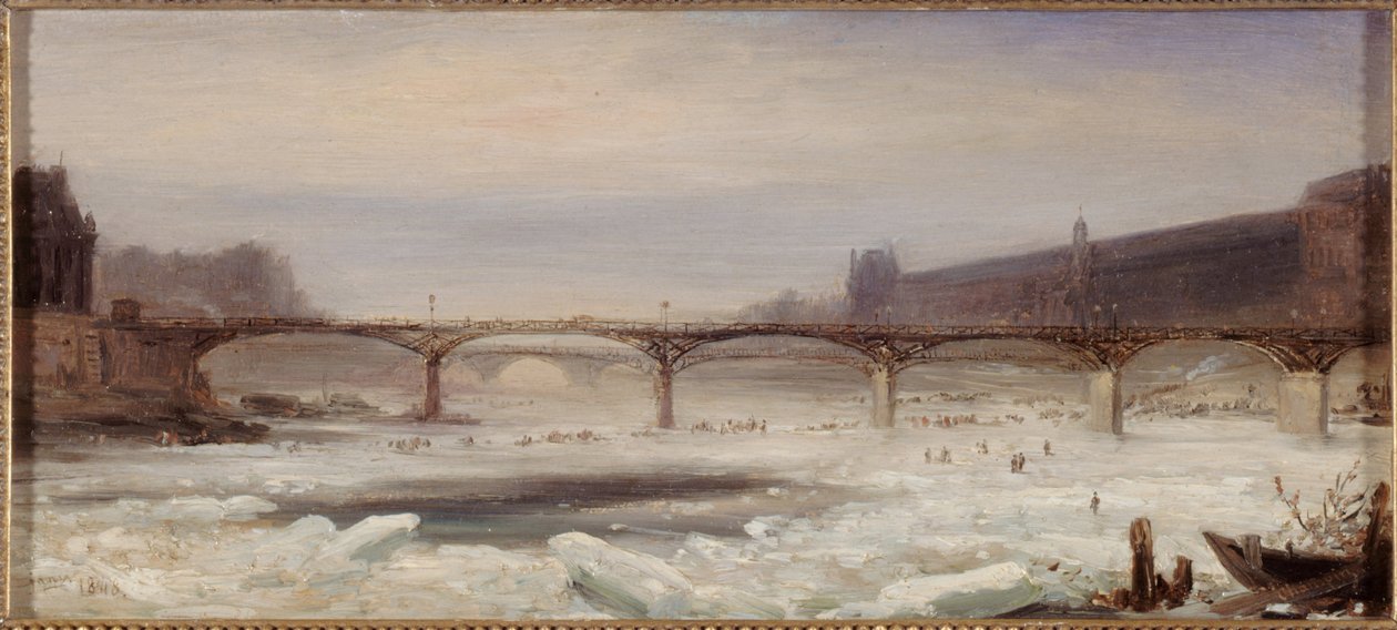Die Seine und die Pont des Arts, Januar 1848 von Jean Jacques Champin