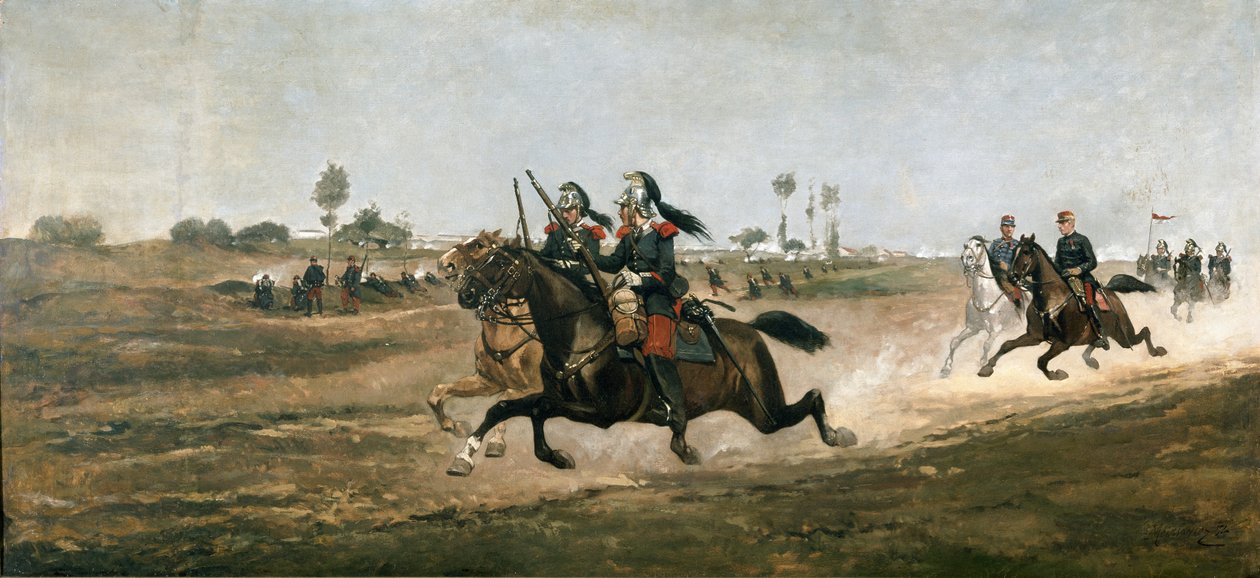 Phase der Schlacht von Solferino von Jean-Louis Ernest (attr.to) Meissonier