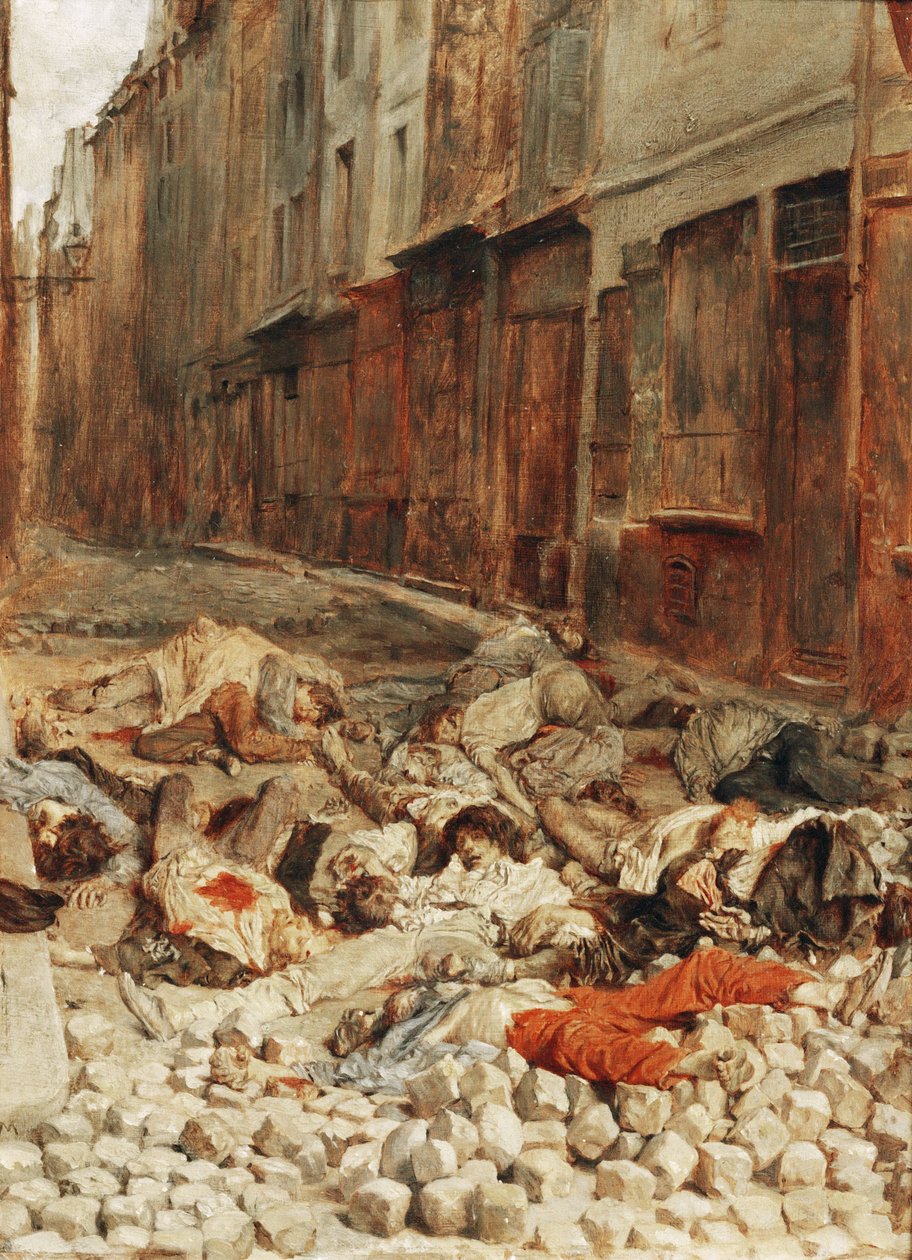 Barrikade in der Mortellerie, Paris von Jean-Louis Ernest Meissonier