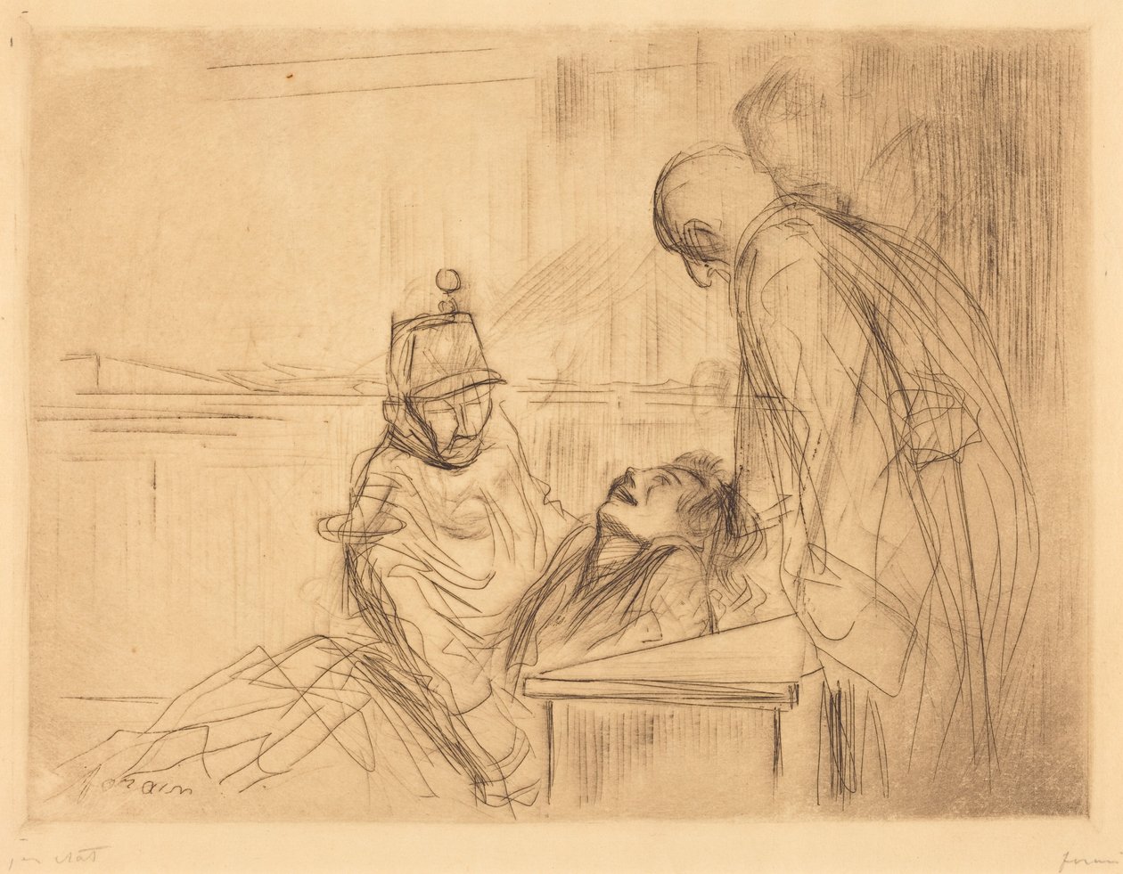 Ohnmacht bei der Verhandlung von Jean-Louis Forain