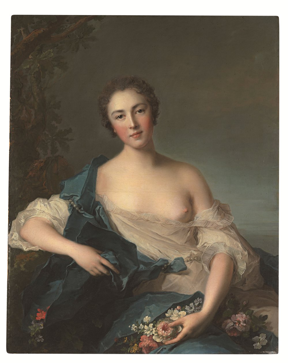 Porträt einer Frau als Flora von Jean Marc Nattier