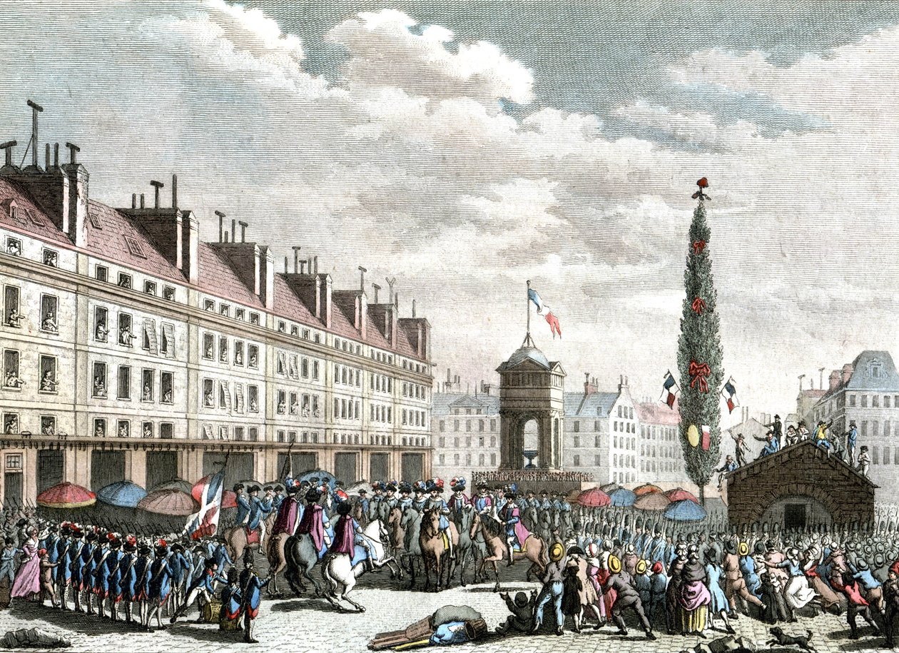 Die Verkündung der französischen Verfassung, 1791, Ende des 18. Jahrhunderts von Jean (after) Duplessis Bertaux