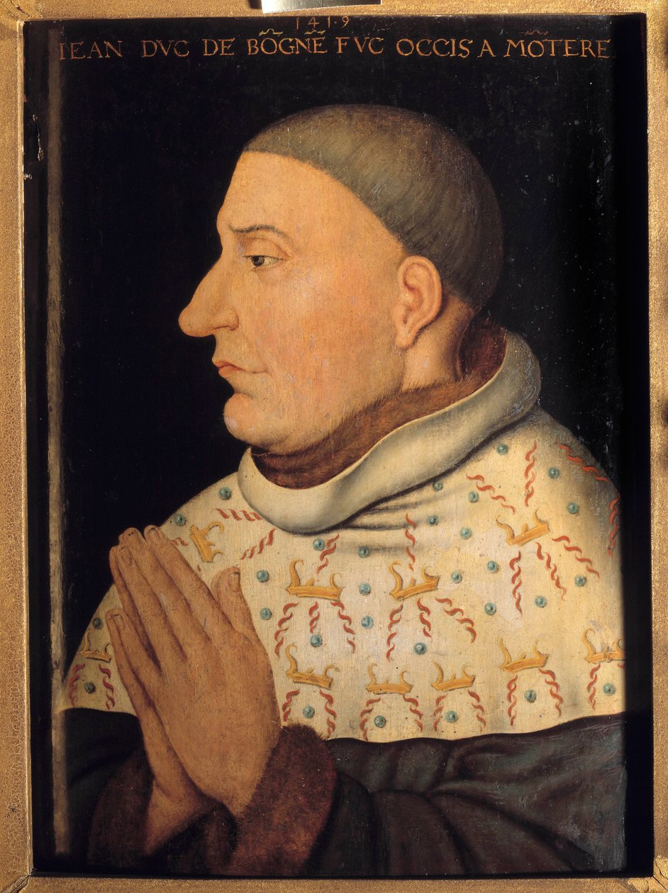 Porträt von Jean ohne Furcht, Herzog von Burgund (1371-1419). Gemälde zugeschrieben Jean Malouel (aktiv zwischen 1397-1415) von Jean (attr. to) Malouel or Maelwael