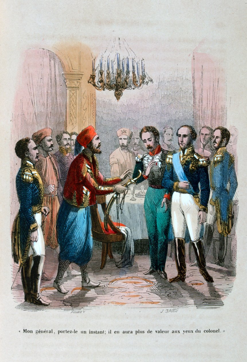 Treffen zwischen Ibrahim Pacha und Oberst Faudoa, Ägypten von Jean Adolphe Beauce
