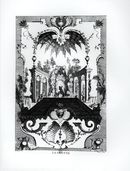 Die Grotte, graviert von Gabriel Huquier (1695-1722) von Jean Antoine (after) Watteau