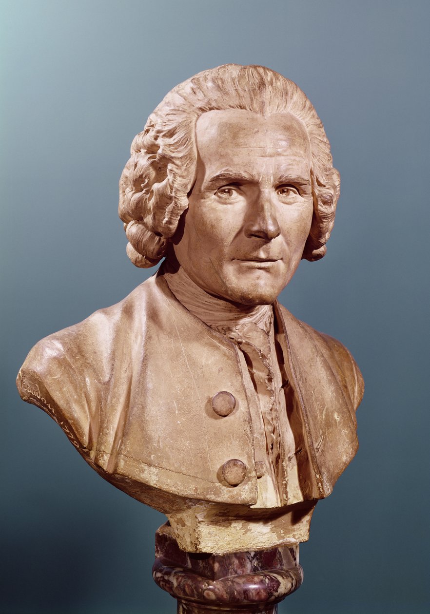 Büste von Jean-Jacques Rousseau (1712-78) (Terrakotta) von Jean Antoine Houdon