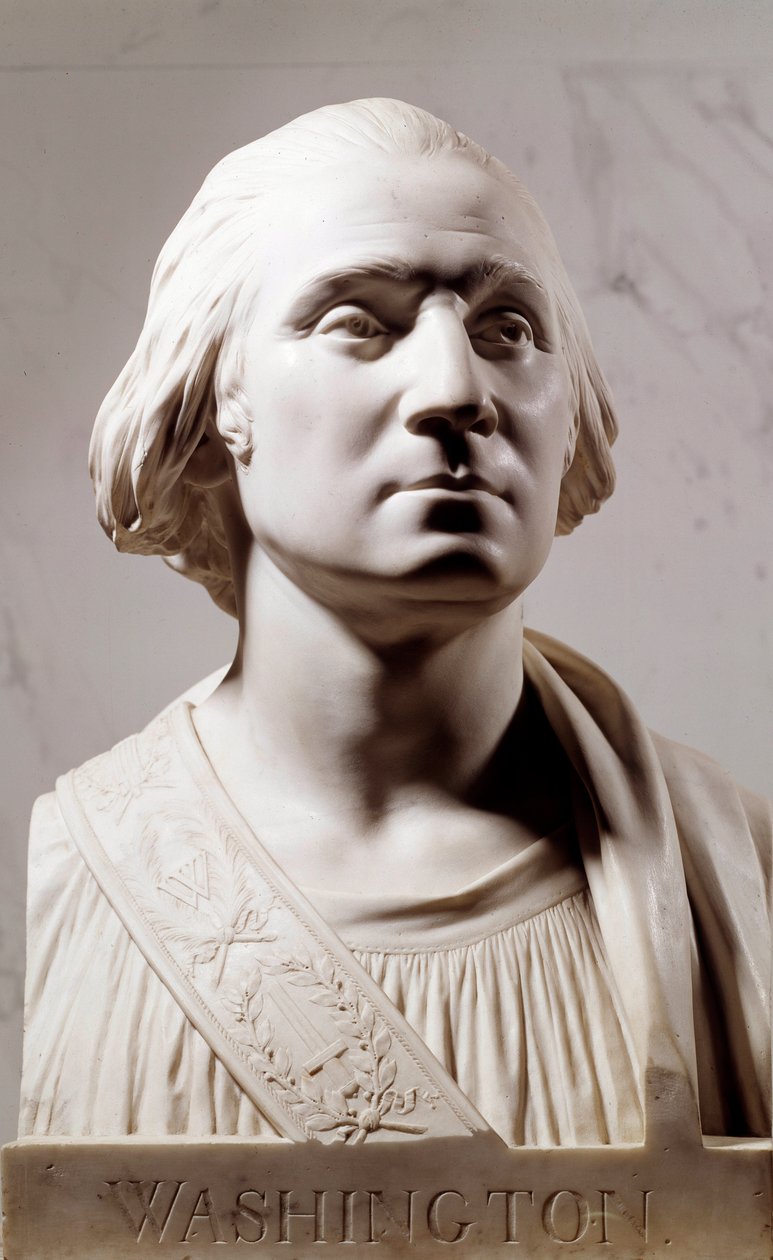 Marmorbüste von George Washington (1732-1789). Skulptur von Jean Antoine Houdon (1741-1828) 1786 von Jean Antoine Houdon