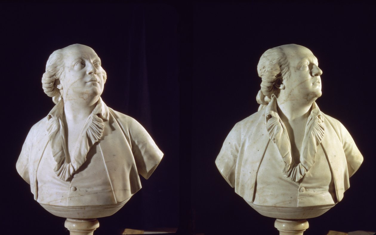 Porträtbüste von Giuseppe Balsamo (1743-95), genannt der Graf von Cagliostro (Marmor) von Jean Antoine Houdon
