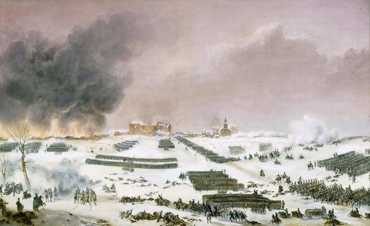 Feldzug in Preußen und Polen (1806-1807) - Simeon Jean Antoine Fort (1793-1861): Schlacht von Eylau, Angriff auf den Friedhof am 7. Februar 1807, Musée de l