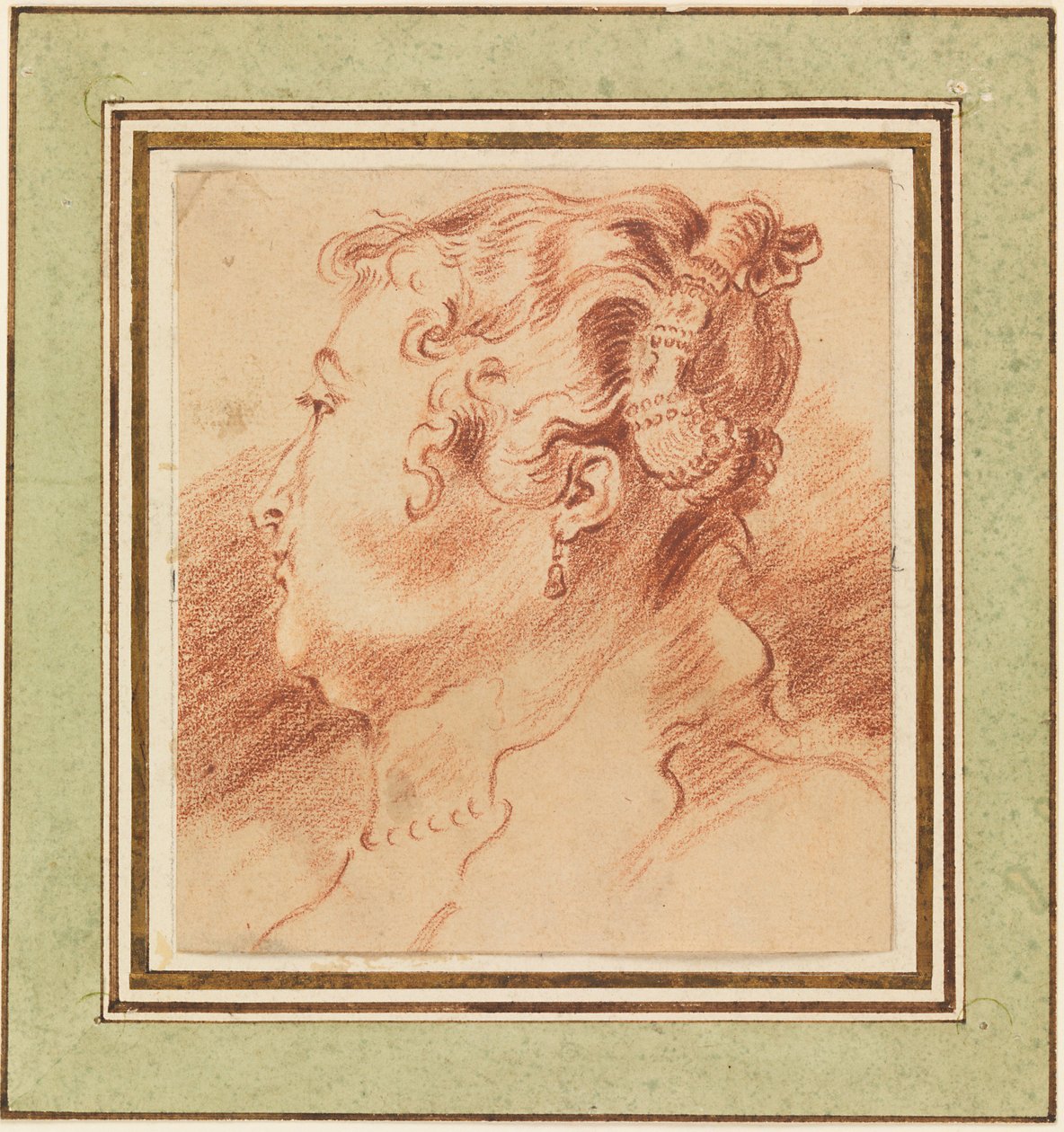 Studie eines Frauenkopfes (ca. 1725) von Jean Antoine Watteau
