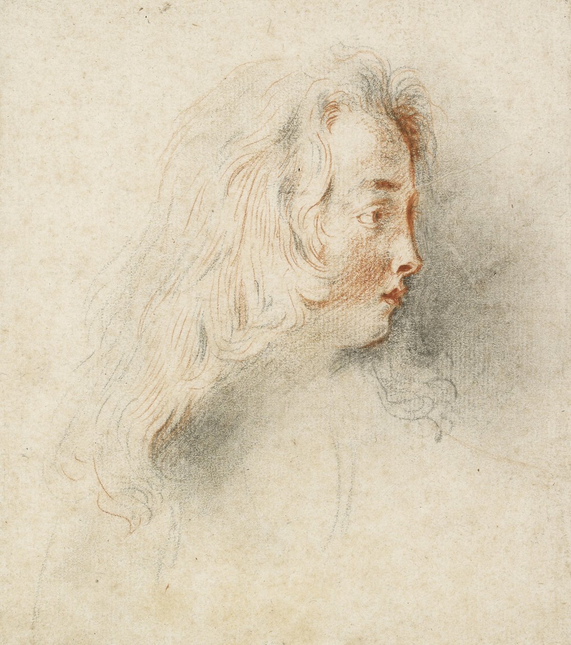 Kopf eines Jungen im Profil von Jean Antoine Watteau