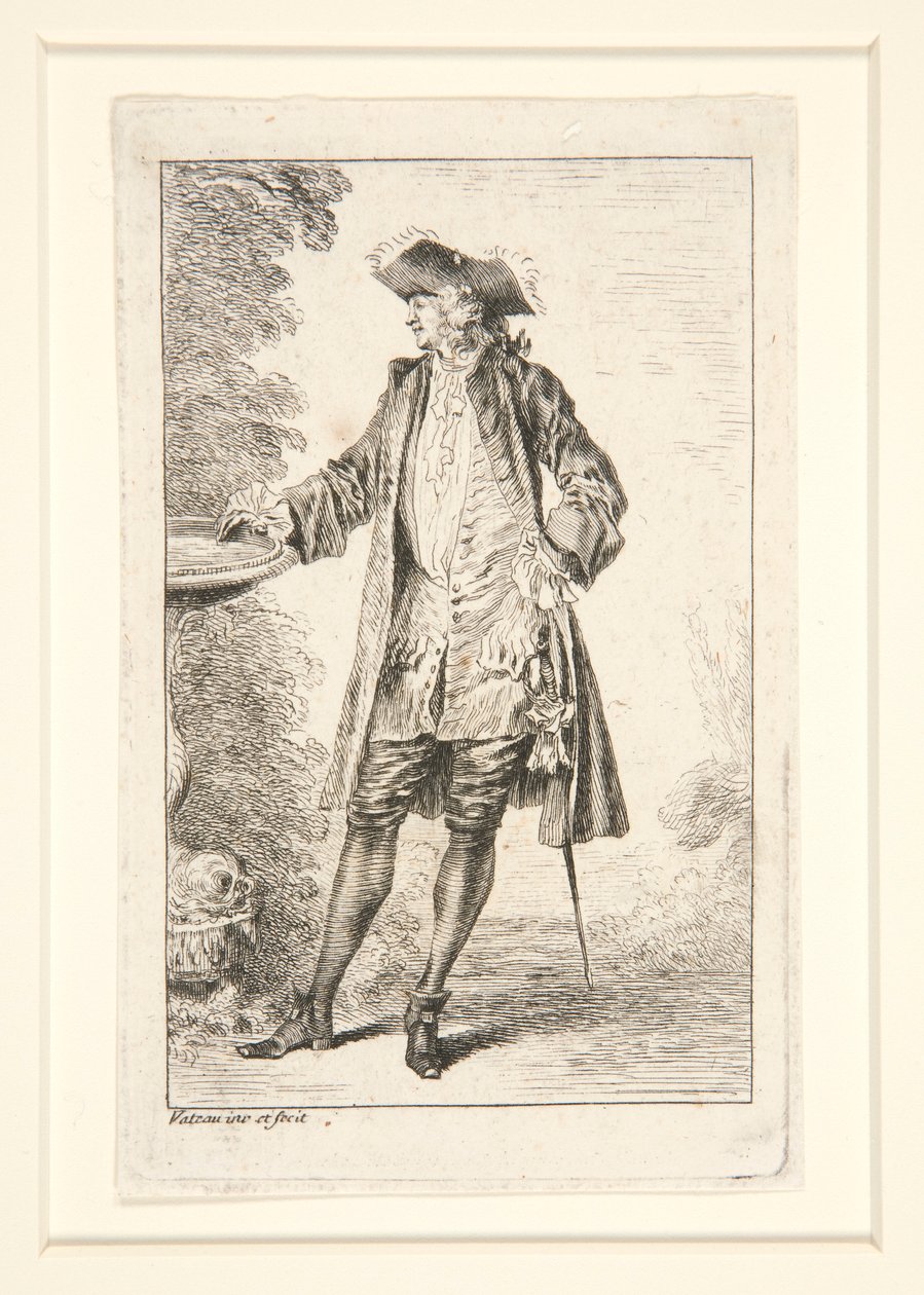 Tafel aus der Serie Figuren der Mode von Jean Antoine Watteau