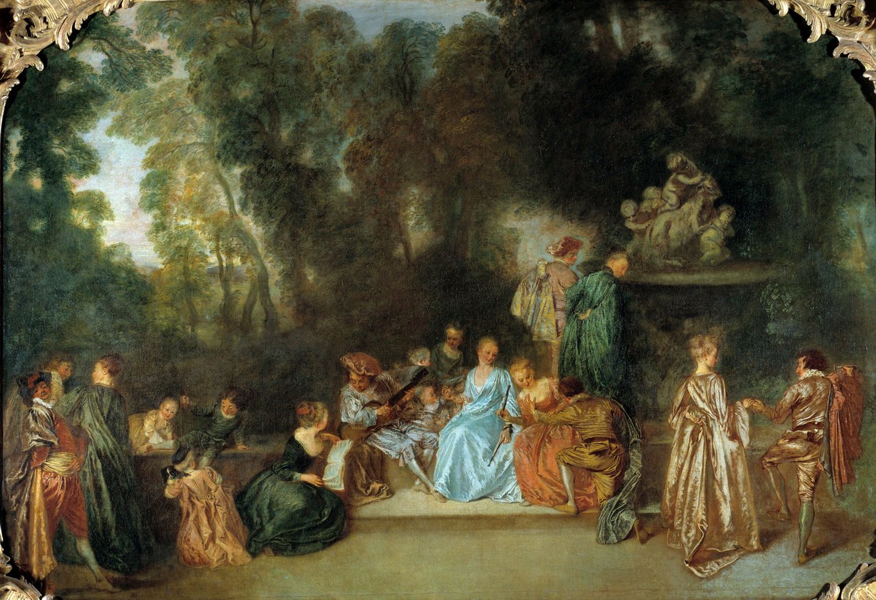 Recreation galante von Jean Antoine Watteau