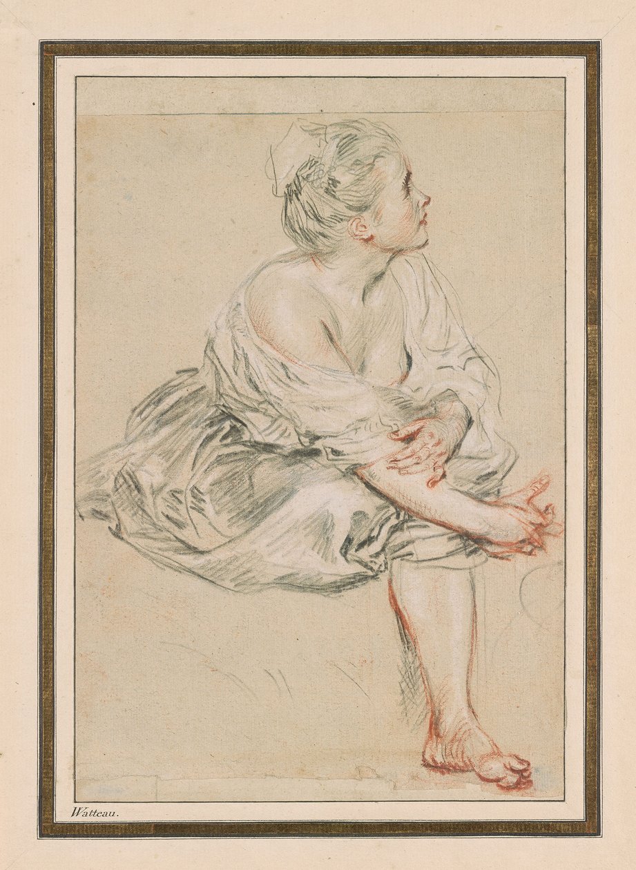 Sitzende junge Frau, ca. 1716 von Jean Antoine Watteau