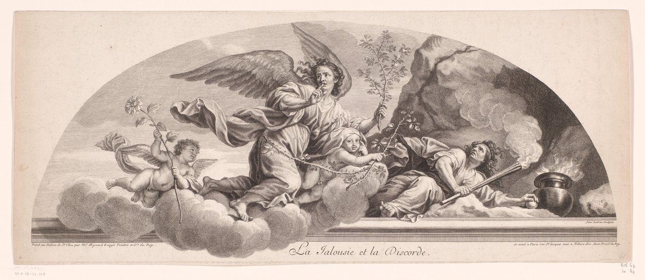 Allegorische Darstellung mit Eifersucht und Zwietracht von Jean Audran