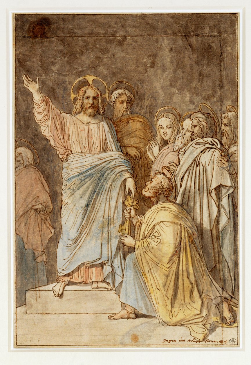 Christus übergibt Petrus die Schlüssel von Jean Auguste Dominique Ingres