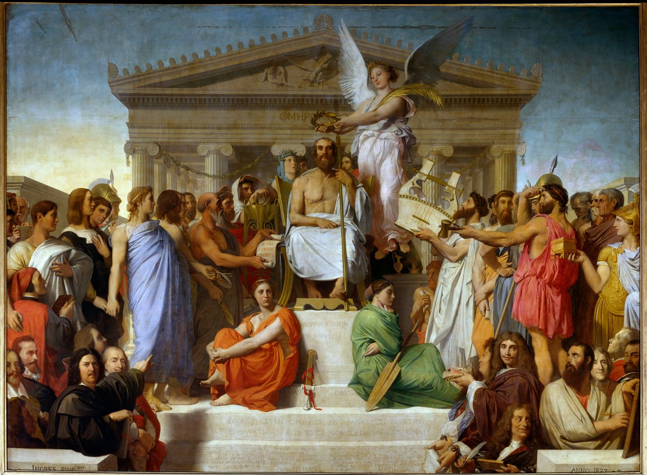 Die Apotheose von Homer: Die Krönung und Unsterblichmachung des griechischen Dichters Homer von Jean Auguste Dominique Ingres