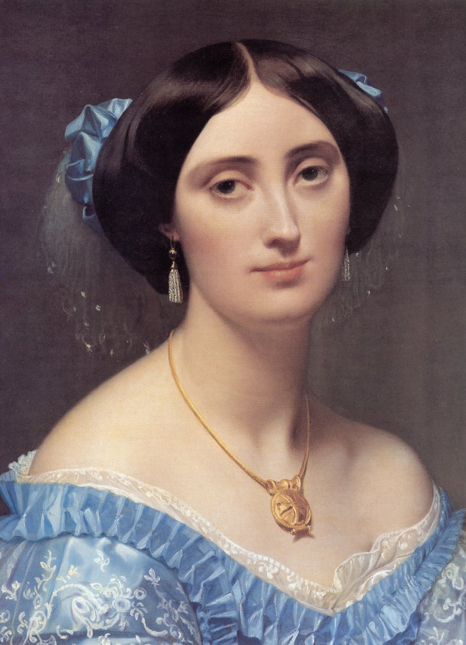 Porträt der Prinzessin Albert de Broglie (Detail) von Jean Auguste Dominique Ingres
