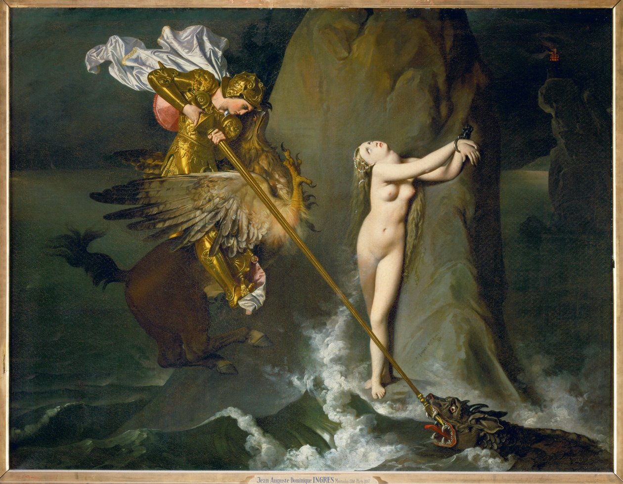 Roger und Angelique, eine Szene aus Ariosts Orlando von Jean Auguste Dominique Ingres
