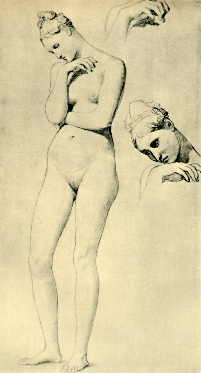 Studien zur Figur der Stratonike, um 1834-1840 von Jean Auguste Dominique Ingres