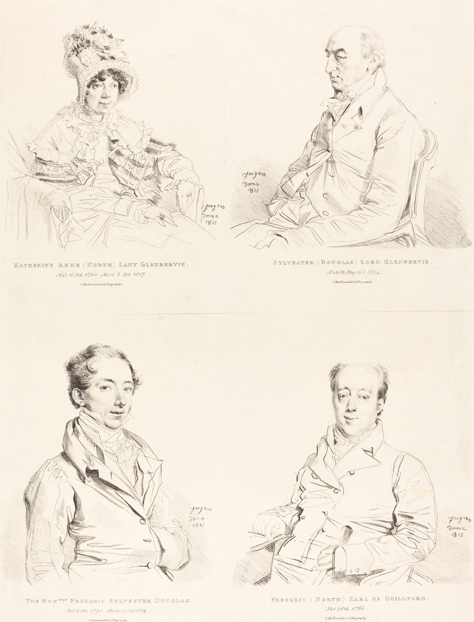 Sylvester (Douglas) Lord Glenbervie; Katherine Anne (North) Glenbervie; Frederic (North) Earl of Guilford; Frederic Sylvester Douglas von Jean Auguste Dominique Ingres