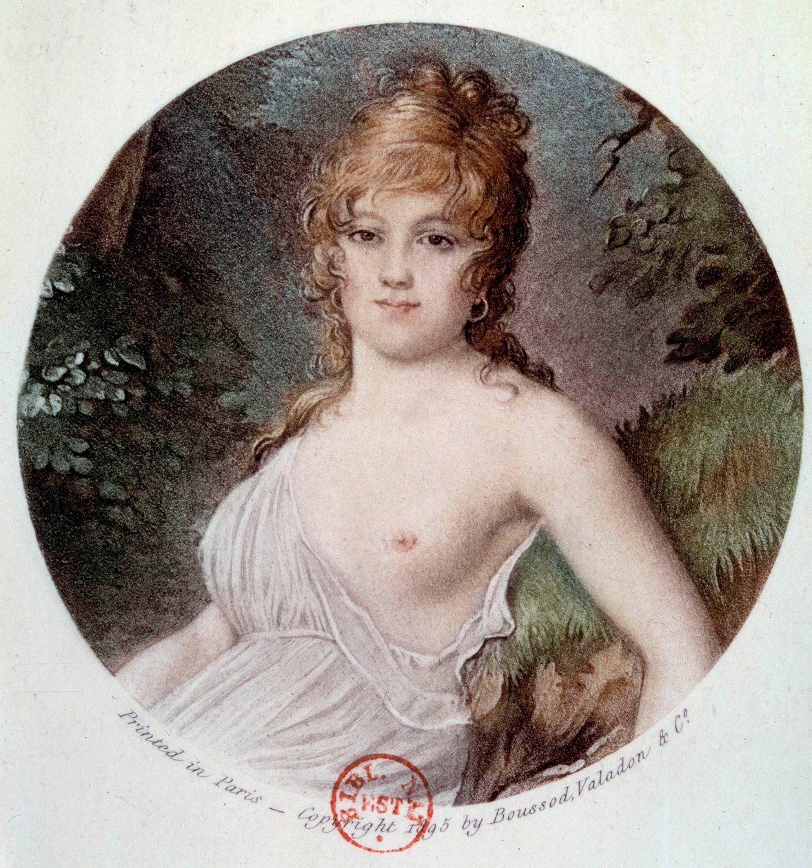 Porträt von Madame Tallian, geborene Cabarrus, Prinzessin von Caraman - Chimay (1773-1835) genannt Notre Dame de Thermidor. Lithographie nach Jean-Baptiste Isabey von Jean Baptiste (after) Isabey