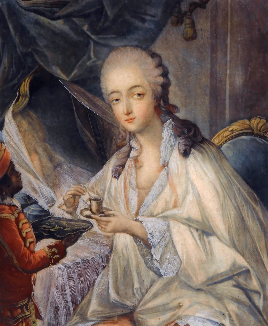 Jeanne Bécu, Gräfin Du Barry 1743-1793 mit einer Tasse Kaffee von Jean Baptiste André Gautier Dagoty