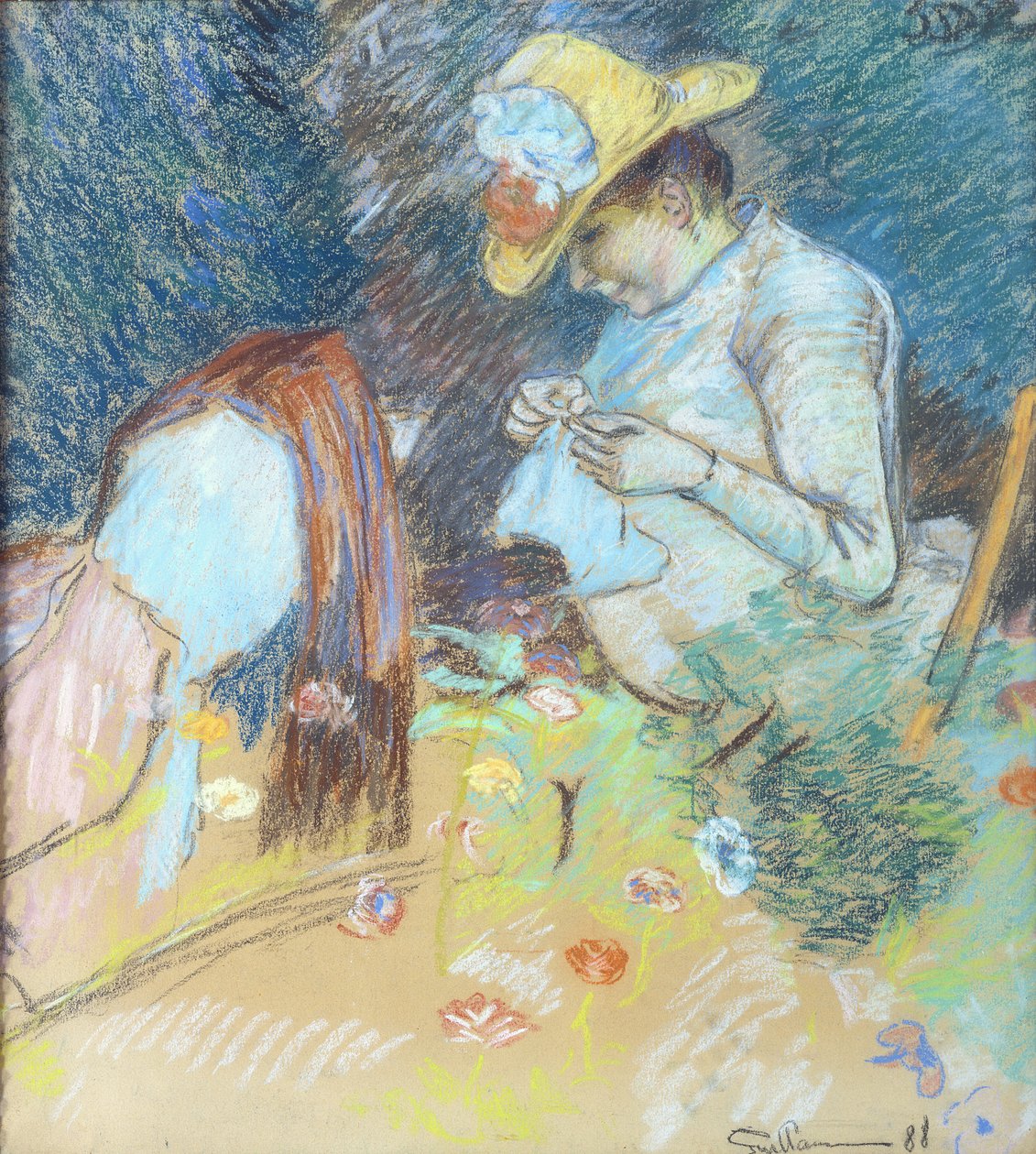 Madame Guillaumin beim Nähen, 1888 von Jean Baptiste Armand Guillaumin