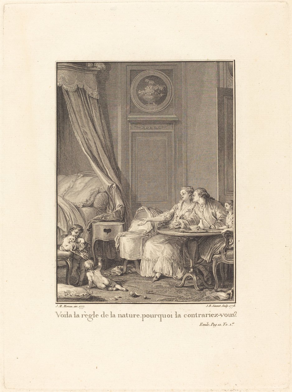 Das ist das Gesetz der Natur, warum widersprechen Sie ihm? von Jean Baptiste Blaise Simonet after Jean Michel Moreau