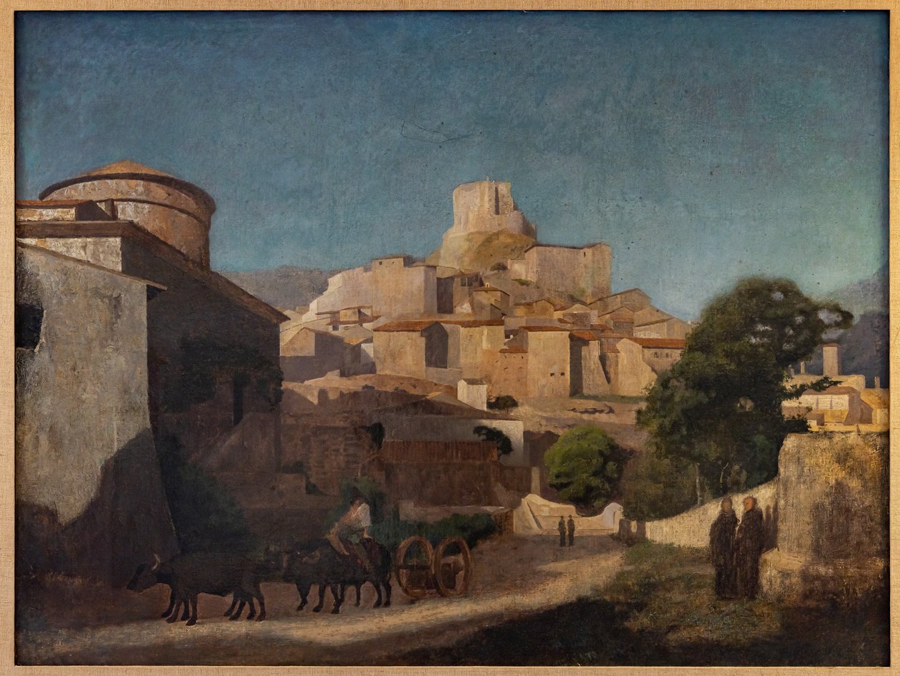 Dorf in Lazio von Jean Baptiste Camille (attr.to) Corot