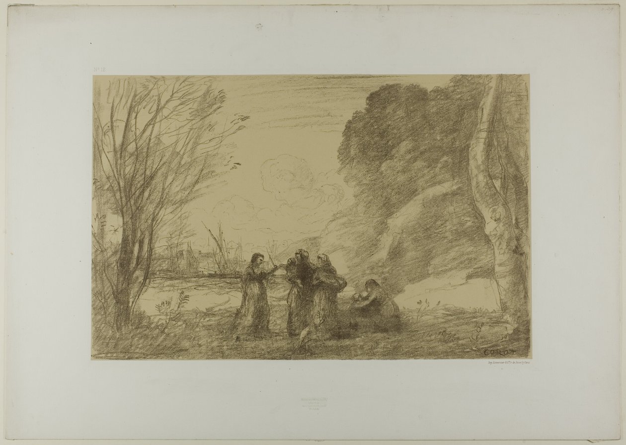 Eine Familie in Terracina von Jean Baptiste Camille Corot