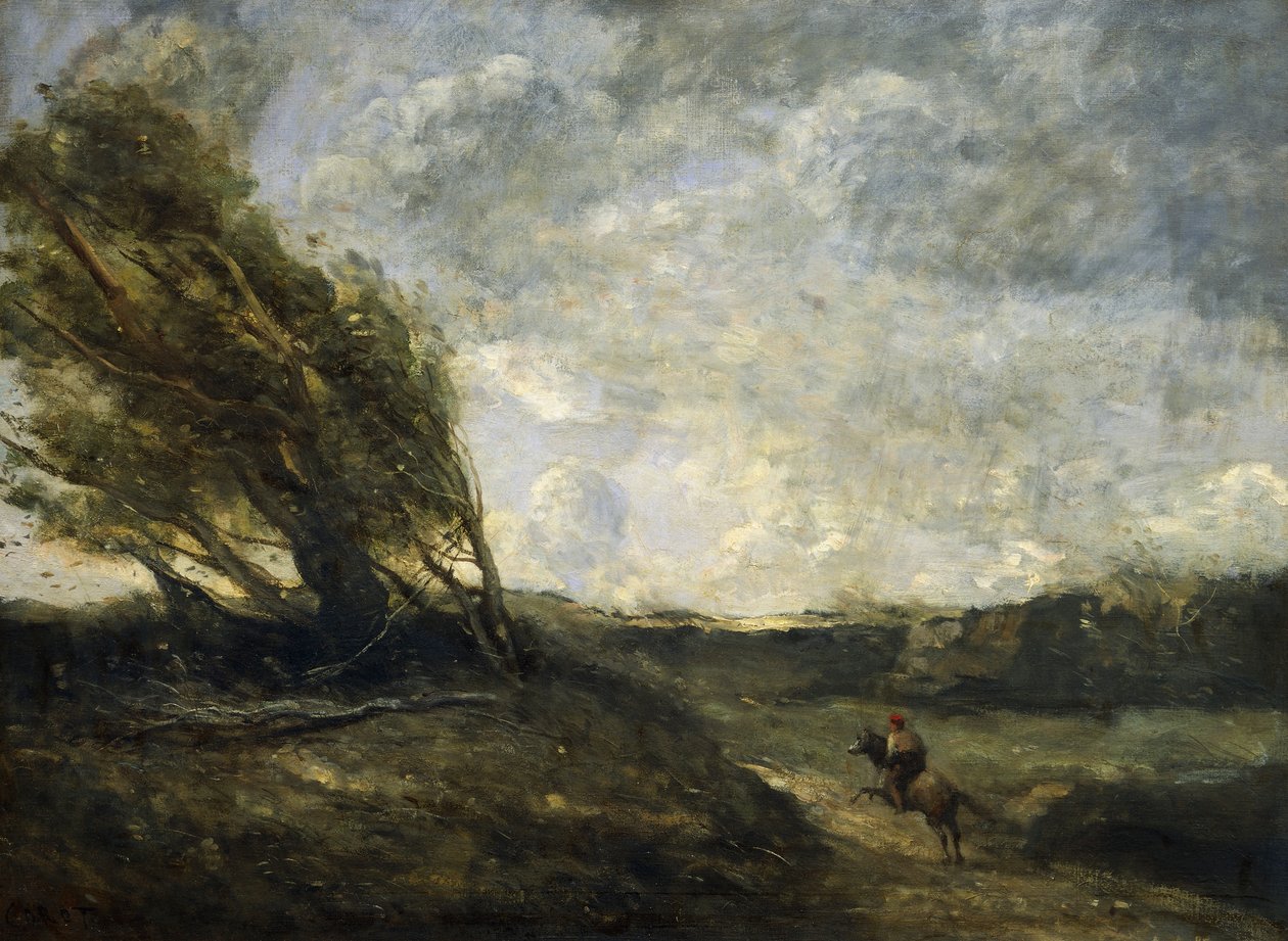 Ein Windstoß (Le coup de vent) von Jean Baptiste Camille Corot