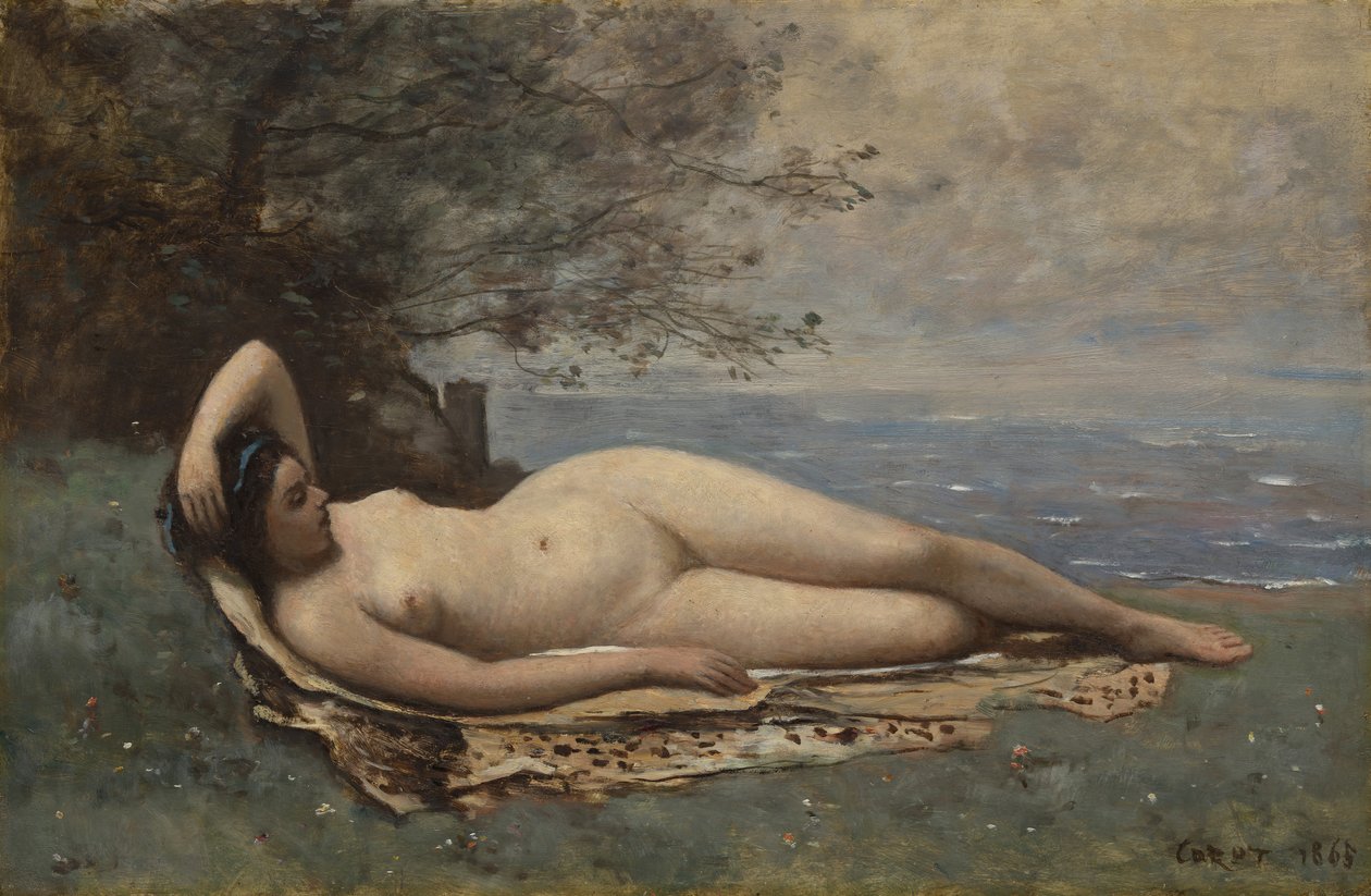 Bacchantin am Meer von Jean Baptiste Camille Corot