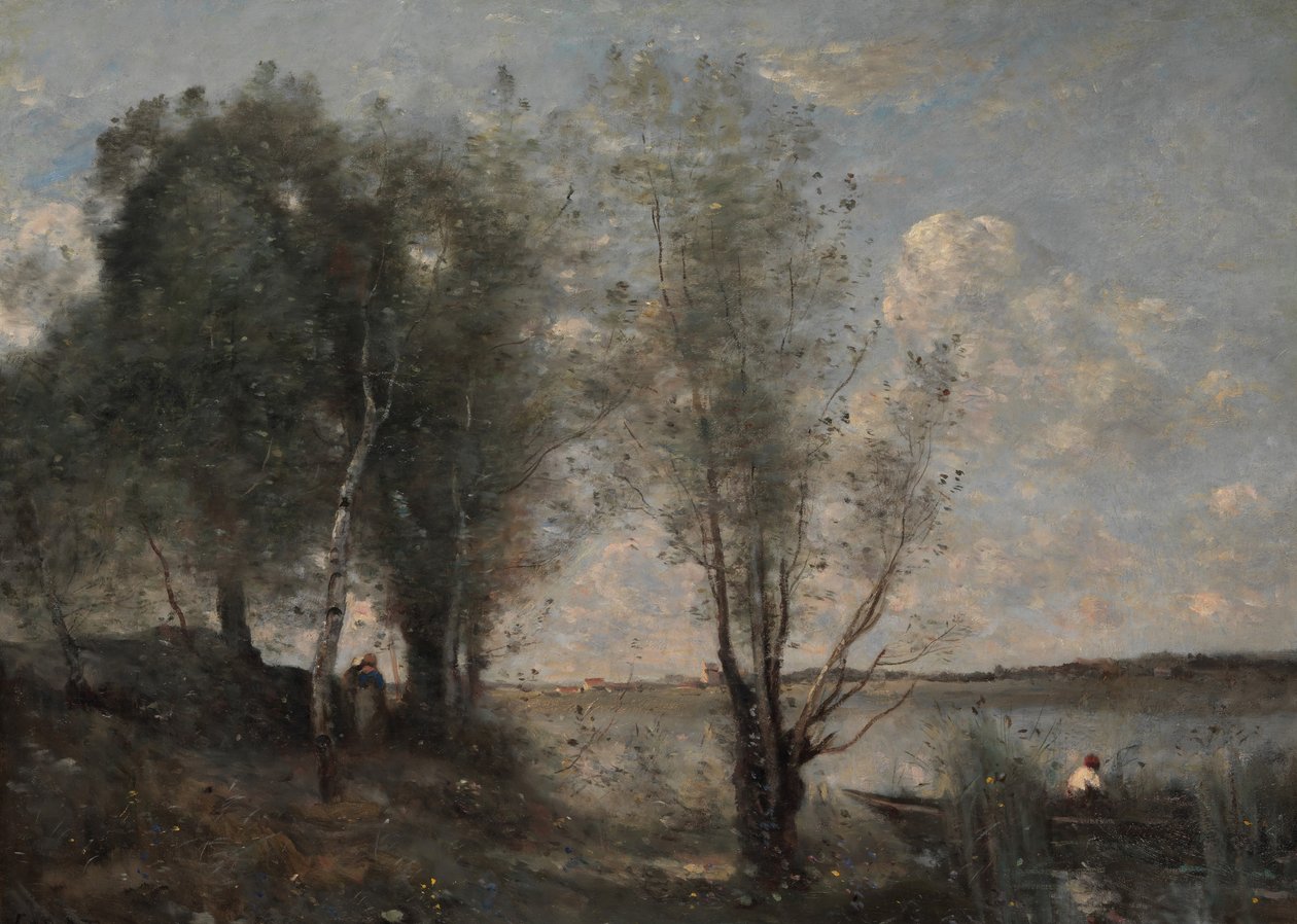 Bootsmann im Schilf, ca. 1865 von Jean Baptiste Camille Corot