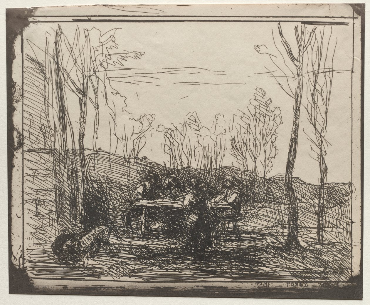 Frühstück in einer Lichtung von Jean Baptiste Camille Corot