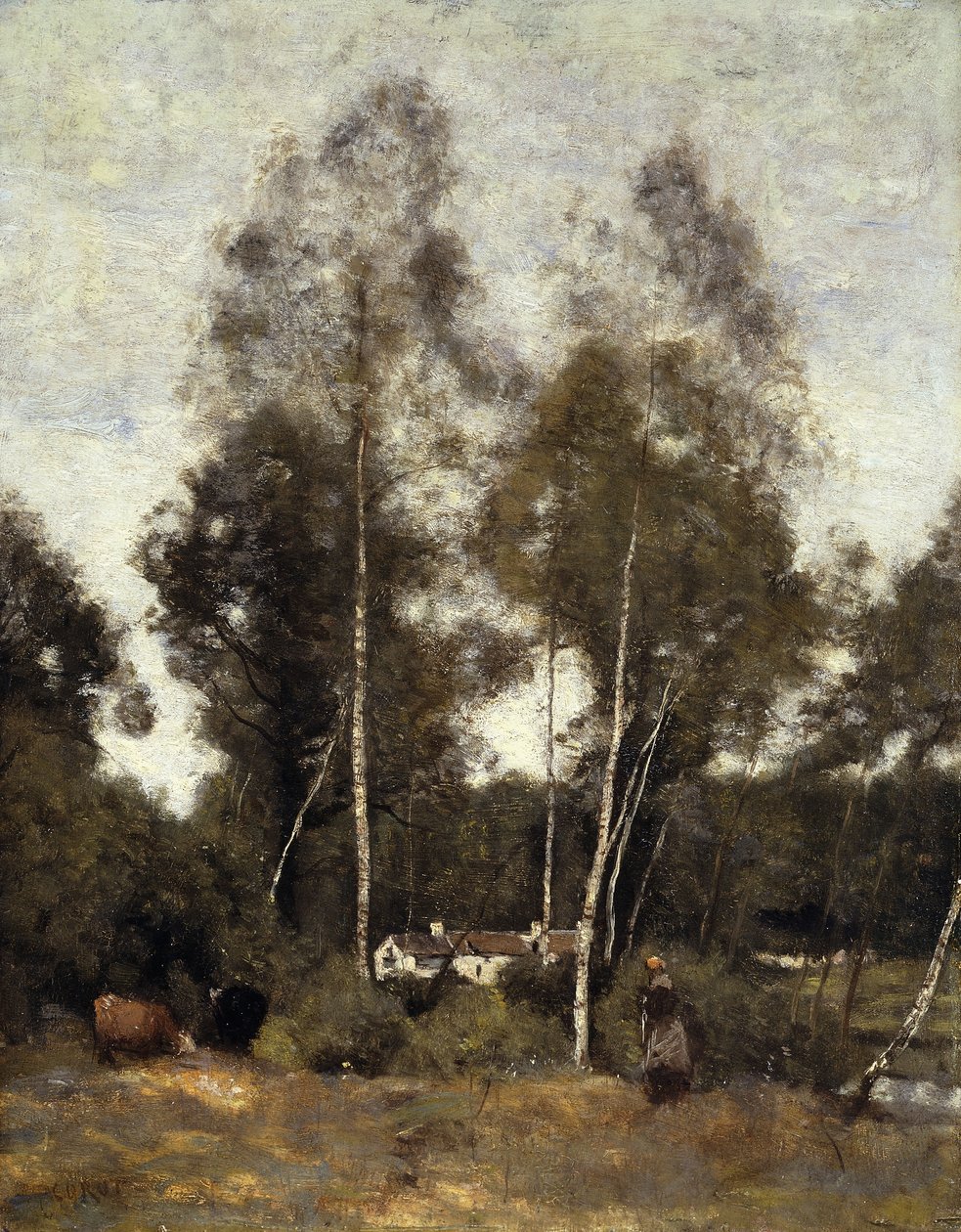 Clairiere Pierre du Bois, die Evaux, nahe Chateau-Thierry von Jean Baptiste Camille Corot