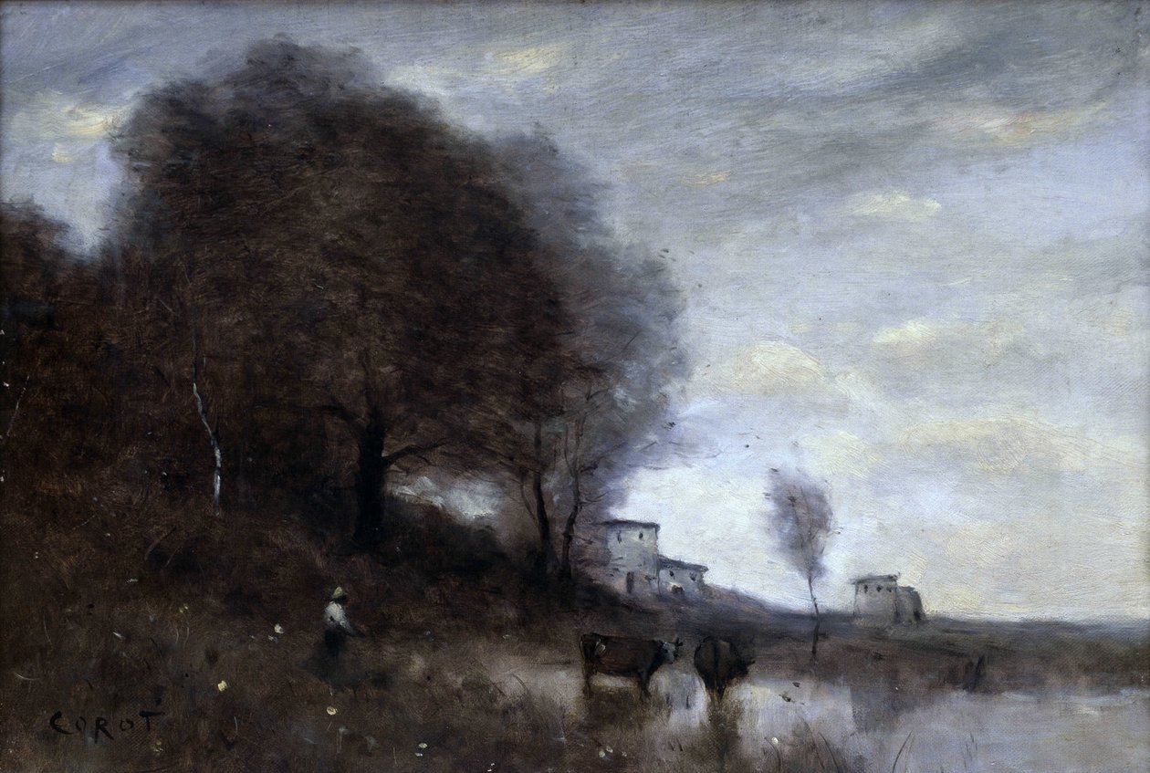 Landschaft auf dem Land von Jean Baptiste Camille Corot