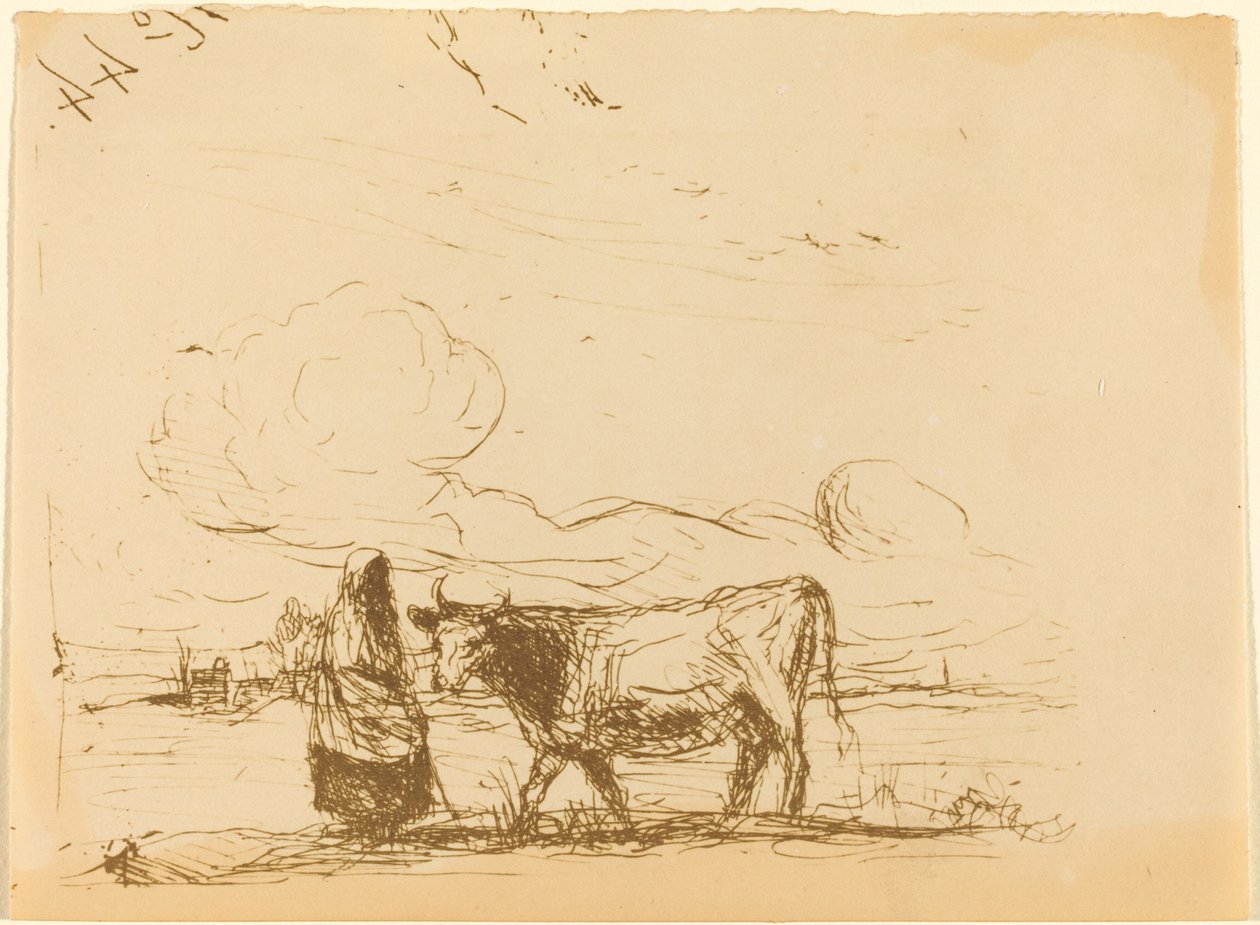 Kuh und ihr Hüter La Vache et sa gardienne, 1860 von Jean Baptiste Camille Corot
