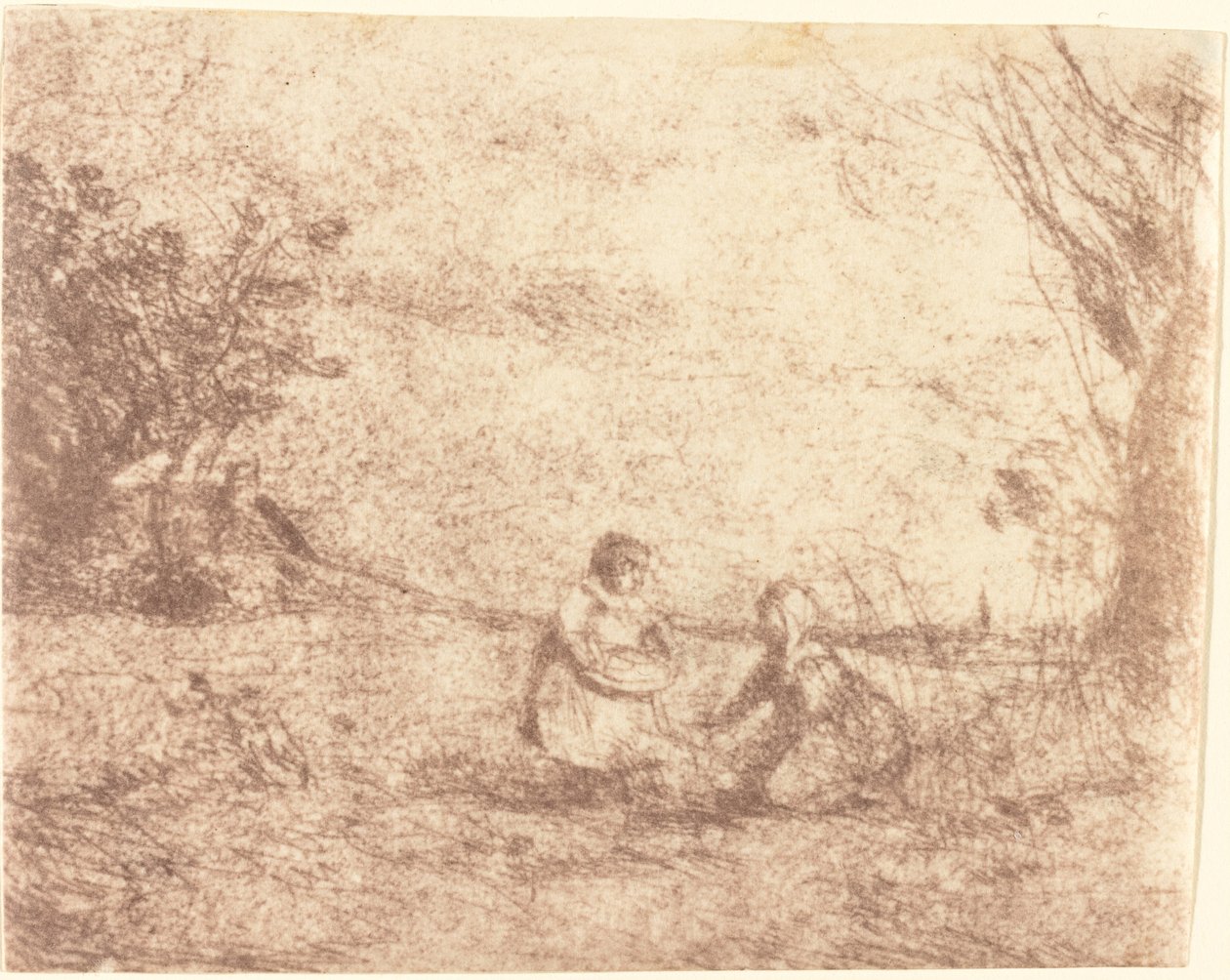 Bauernkinder von Jean Baptiste Camille Corot