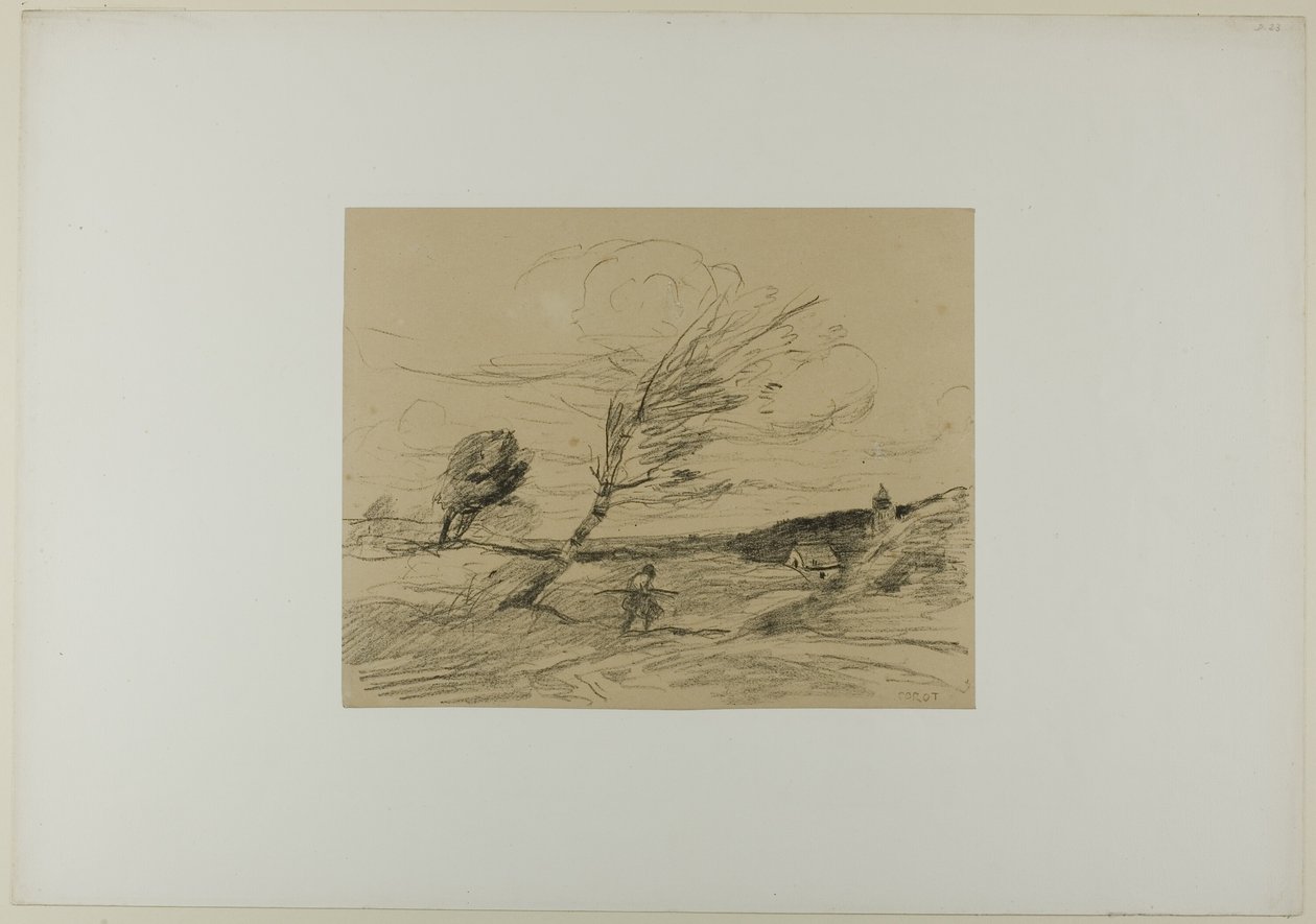 Windstoß von Jean Baptiste Camille Corot