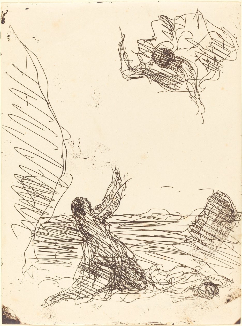 Hagar und der Engel von Jean Baptiste Camille Corot