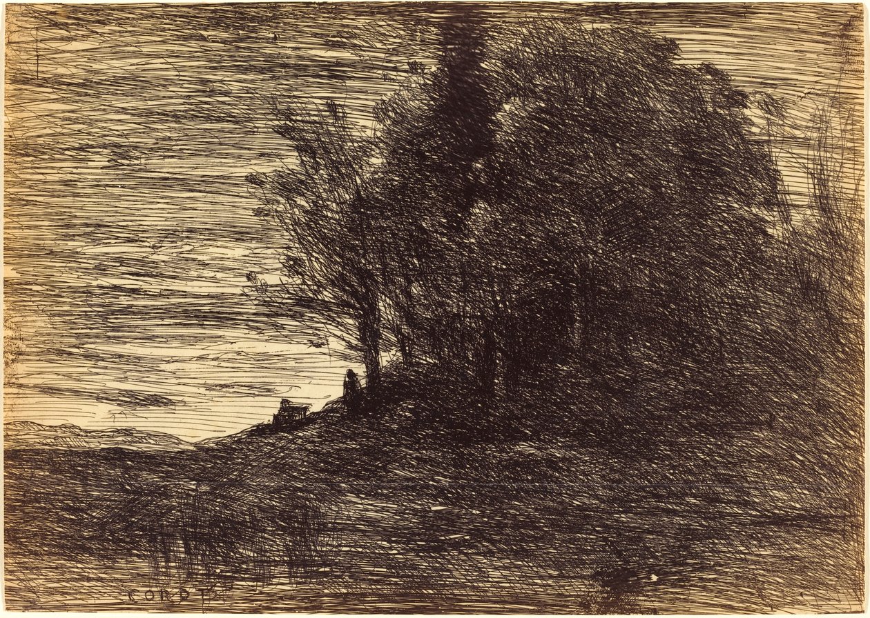 Einsiedlerwald, 1858 von Jean Baptiste Camille Corot