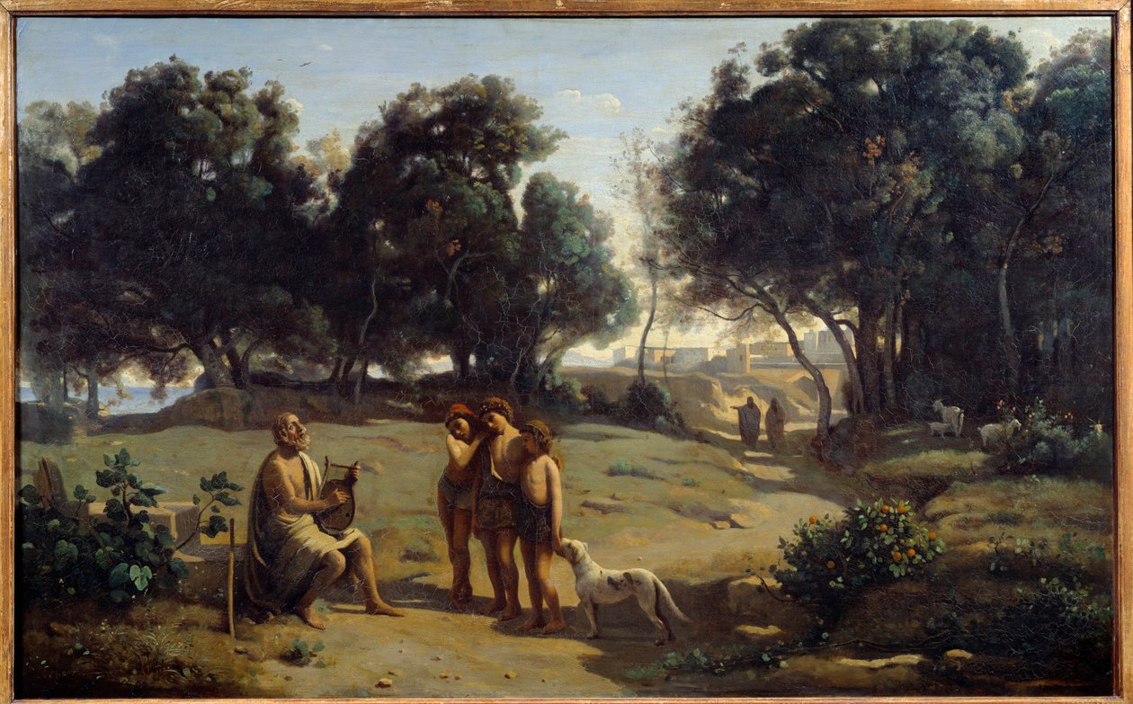 Homer und Hirten. Der griechische Dichter auf der Insel Pathmos von Jean Baptiste Camille Corot